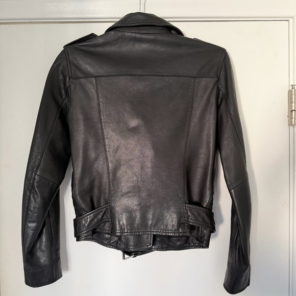 ALL SAINTS BLACK BALFERN LEATHER BIKER JACKET - EUC! - Picture 10 of 13
